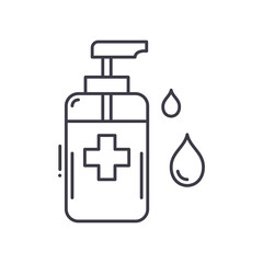 Cleanser icon, linear isolated illustration, thin line vector, web design sign, outline concept symbol with editable stroke on white background.