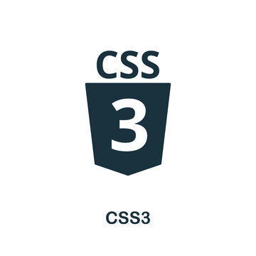 Css3 icon. Simple element from website development collection. Filled Css3 icon for templates, infographics and more