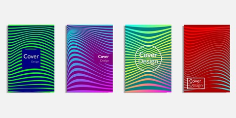 Modern cover design,  abstract background, colorful geometric wavy lines, simple shapes, trendy design. Vector illustration