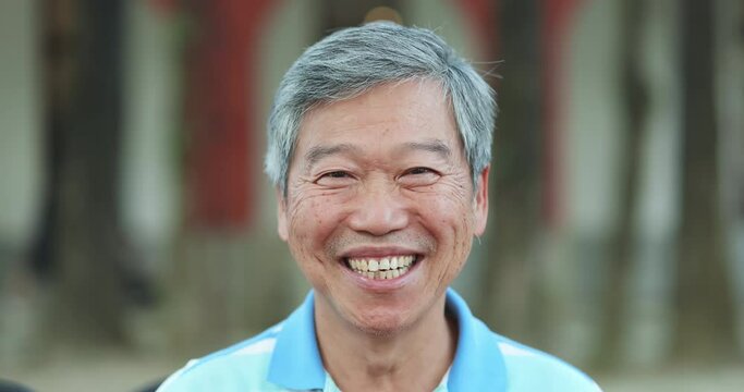 elderly man smile at you