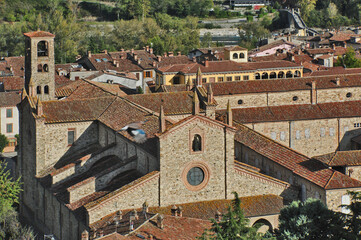 Bobbio, l'Abbazia di San Colombano dal Castello Malaspina dal Verme - Piacenza	