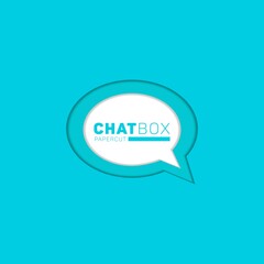 Chatbox vector illustration with Purple color and papercut style