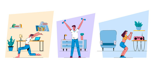 Set of calisthenics and strength exercises that you can do at home.