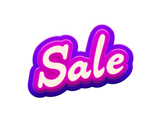 Sale - glossy outline text word on white background	
