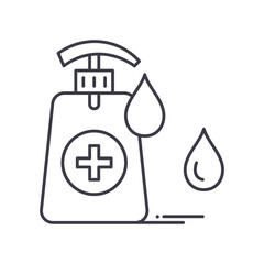 Cleanser concept icon, linear isolated illustration, thin line vector, web design sign, outline concept symbol with editable stroke on white background.