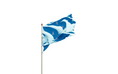 Micronesia national flag on white background isolated.