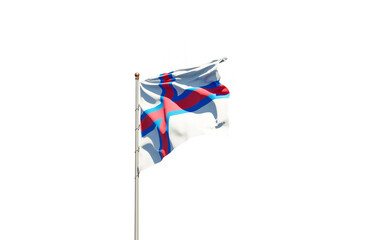 Faroe Islands national flag on white background isolated.