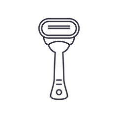 Classic razor icon, linear isolated illustration, thin line vector, web design sign, outline concept symbol with editable stroke on white background.