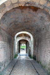 Blaye. Tunnel d'accès à la citadelle par la porte Royale. Gironde. Nouvelle-Aquitaine. France	