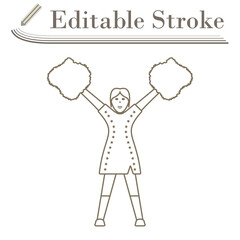 American Football Cheerleader Girl Icon