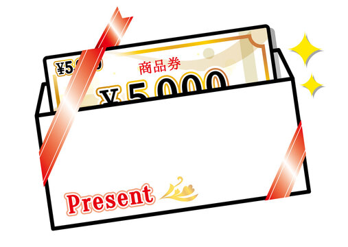 5000円 商品券 金券 ギフトカード リボン 封筒入り ベクターイラスト Stock ベクター Adobe Stock