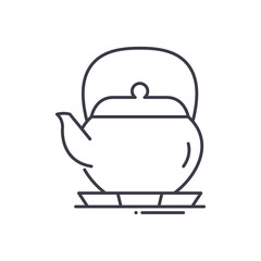 Classic kettle icon, linear isolated illustration, thin line vector, web design sign, outline concept symbol with editable stroke on white background.
