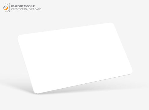 Mockup Realistic Credit / Visit / Gift Card With Shadow For Your Design, Isolated On Light Background. Realistic Mockup Card. Vector Illustration EPS10.