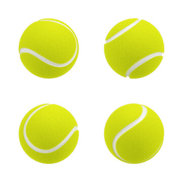 Tennis Balls Isolated On White - 3d Rendering