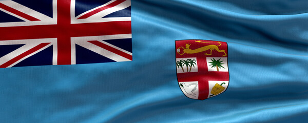 Waving flag of Fiji - Flag of Fiji - 3D flag background