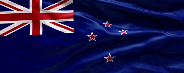 Waving flag of New Zealand- Flag of New Zealand - 3D flag background