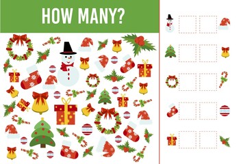 Counting Game for Preschool Children. Educational mathematical game.