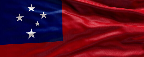 Waving flag of Samoa - Flag of Samoa - 3D flag background