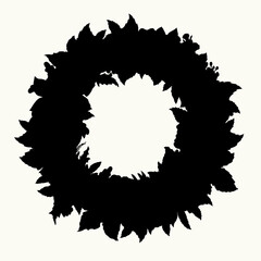 Wreath of flowers. Vector drawing