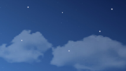 Fototapeta na wymiar Night sky with clouds and many stars