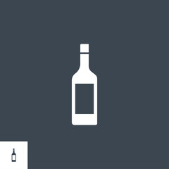 Wine bottle related vector glyph icon. Isolated on Black background. Vector illustration.