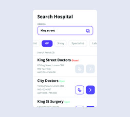 Mobile booking hospital app design 