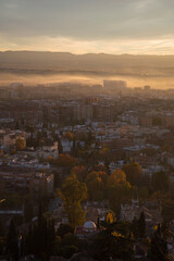 View from Carmen de los Martires Park in Granada, Spain