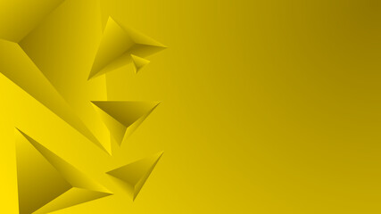 Abstract yellow polygon on gradient background. illustration .