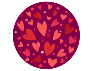 romantic valentine hearts in a circle holiday card