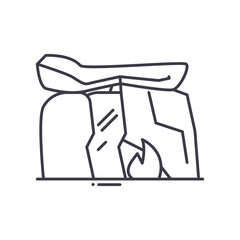 Civilization cave icon, linear isolated illustration, thin line vector, web design sign, outline concept symbol with editable stroke on white background.