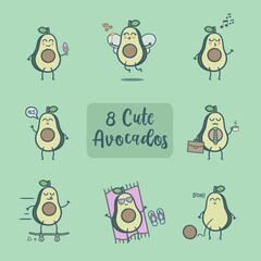 8 Cute Avatar Avocados Collection	