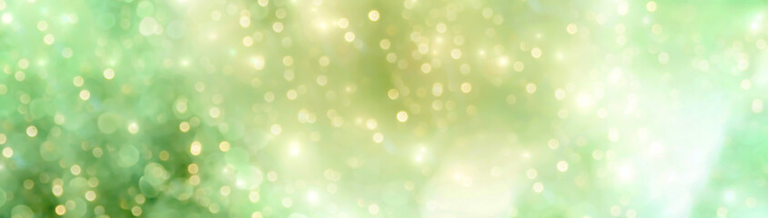  Abstract  Christmas Background - Festive Golden Bokeh Lights with a Blurred Green Background