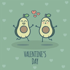Cute Couple Avocados In Love Valentine's Day	