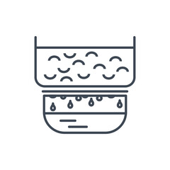 Thin line icon beverages and food industry, fermentation, filtration