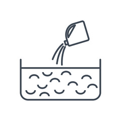 Thin line icon beverages industry, pouring and mixing liquids