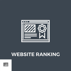 Website Ranking Related Vector Thin Line Icon. Isolated on Black Background. Vector Illustration.