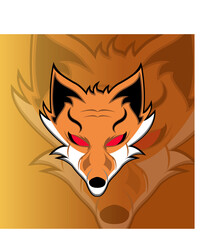 Fox head logo esport design. Vector illustration logo for esport design.