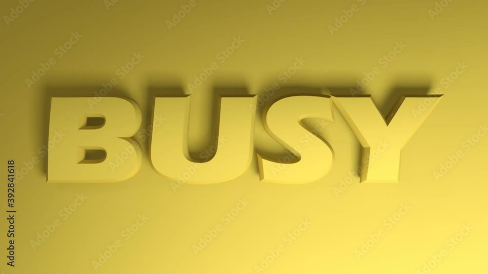Poster the yellow write busy passing from right to left on yellow background - 3d rendering video clip anim