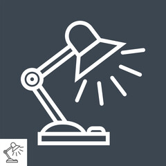 Reading-lamp Thin Line Vector Icon Isolated on the Black Background.