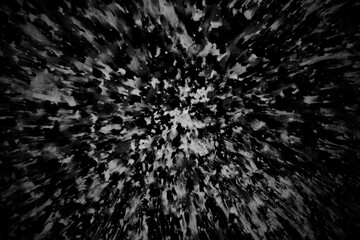Abstract black-white background of molten plastic. Blurred