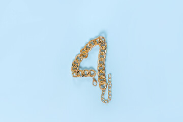 Gold Number 4. Gold chain