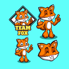 Fototapeta na wymiar team fox mascot logo character design