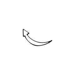 Single arrow element in doodle business set. Hand drawn vector illustration.