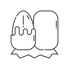 Chocolate beans icon, linear isolated illustration, thin line vector, web design sign, outline concept symbol with editable stroke on white background.