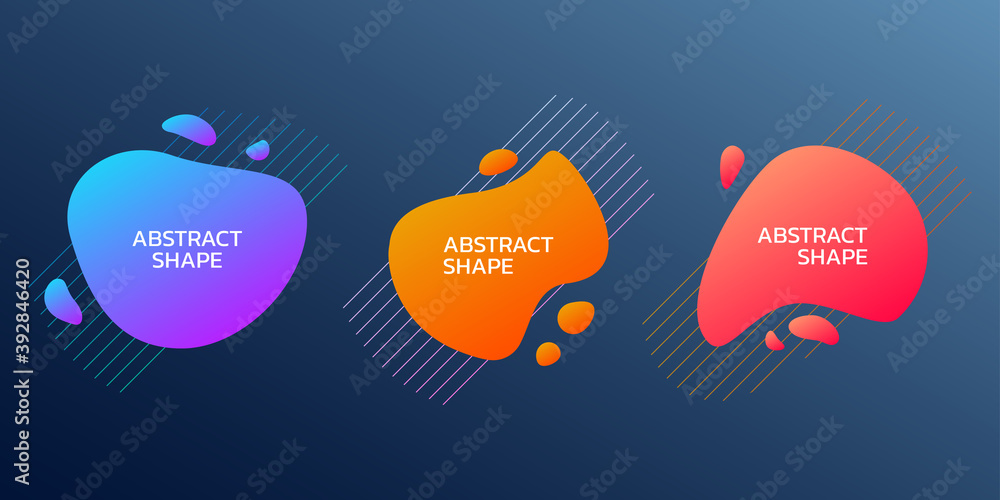 Poster abstract shape design. fluid or liquid geometric element. modern graphic background with dynamic sha