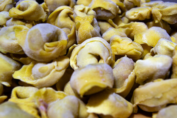 selective focus of totellini italian traditional goumet food from Modena and Bologna