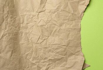 empty sheet of brown wrapping kraft paper, texture for the designer