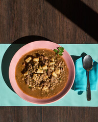 Lentil stew ready to eat 