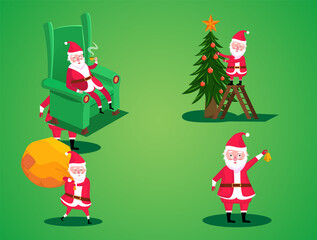 Santa and Deer Collection Christmas, New Year