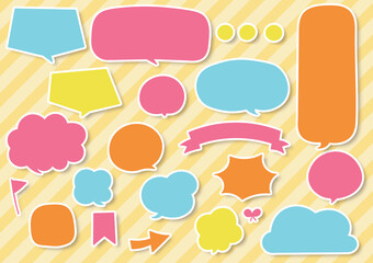 ポップな吹き出しイラストセット